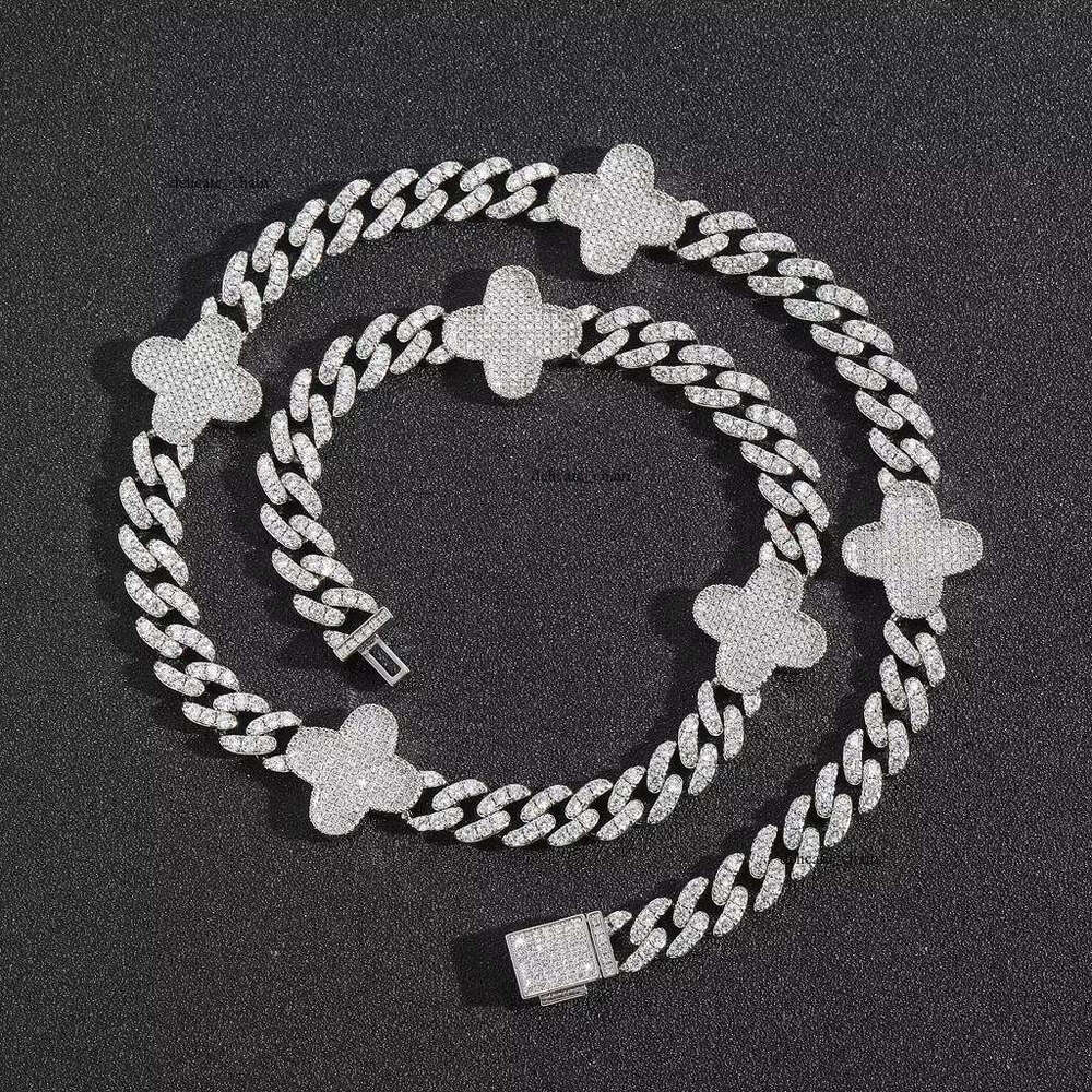 VVS Moissanite BES Multifunctional Women's Clover Necklace Gold-Plated Hip-Hop Fashion Accessories Wedding Engagement Party Gift