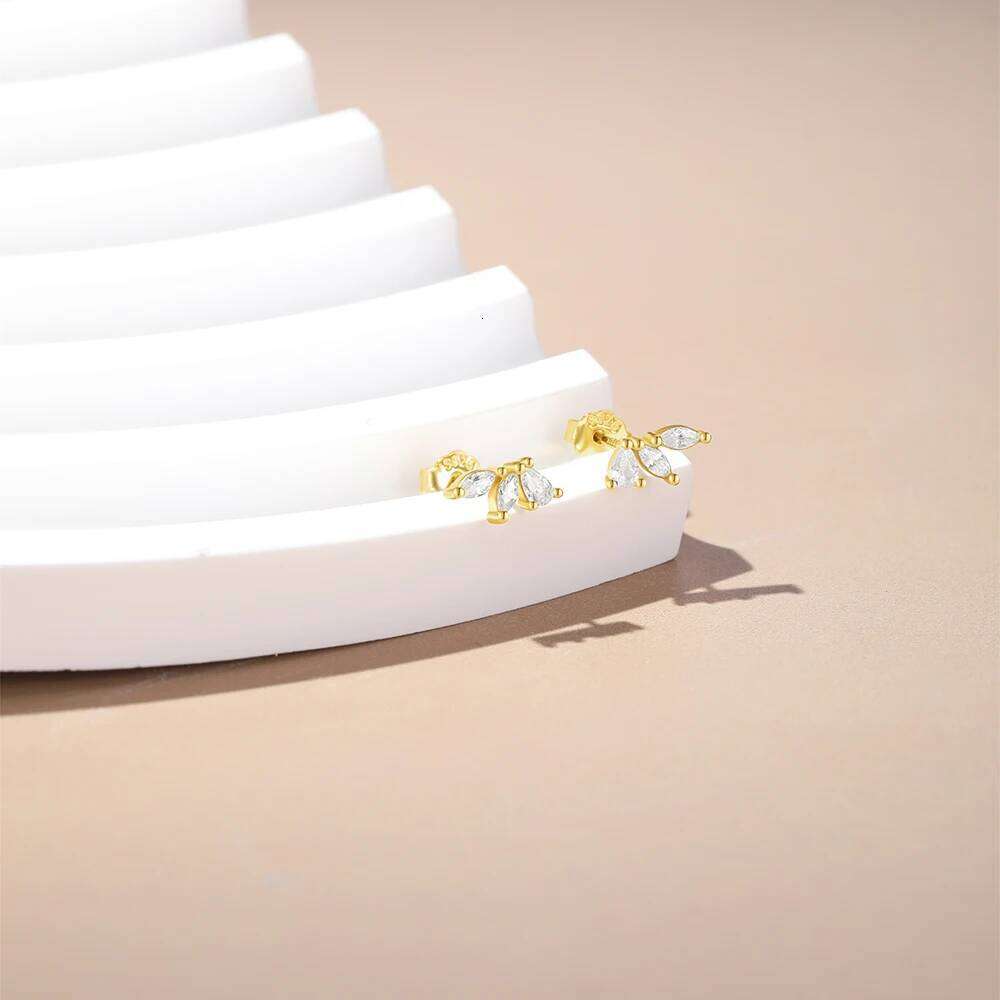 AIDE 925 Sterling Silver Horse Eye Zircon Tassel For Women Double Studs 18K Gold Color Earrings Jewelry Pendientes