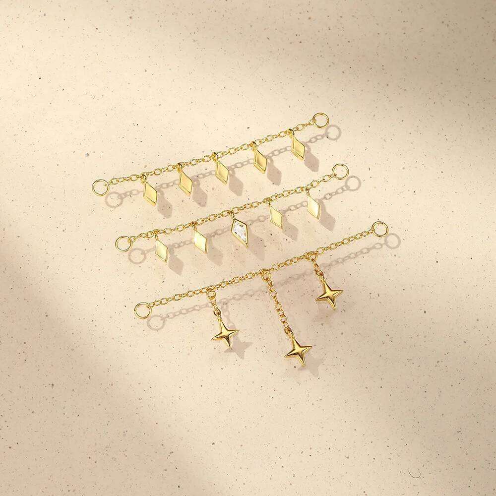 AIDE 925 Sterling Silver 1PC New Design Tassel Chain Charms Piercing Earrings For Women Simple korean Wedding Party Jewelry