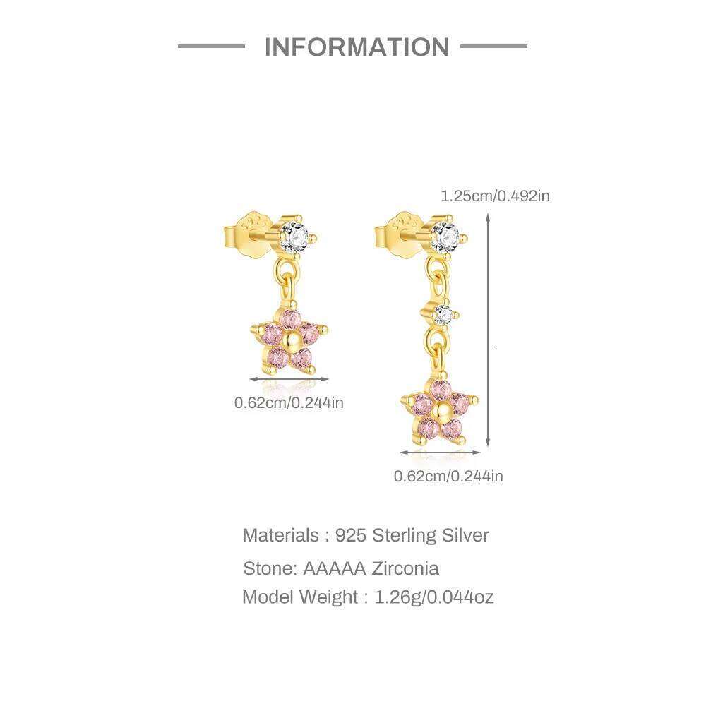 Aide 925 Sterling Silver Opal Star Moon Earring Zirconia Helix Cartilage Piercing Jewelry for Women Conch Tragus Dangle Studs