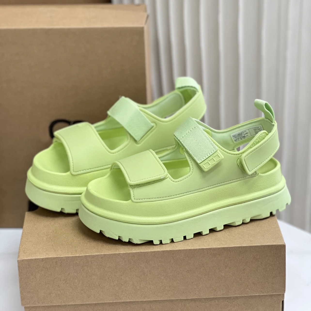 Free shipping Limited edition Sandals 2026 Female Short Thick Bottom Casual Velcro One Word Strap Fashionable