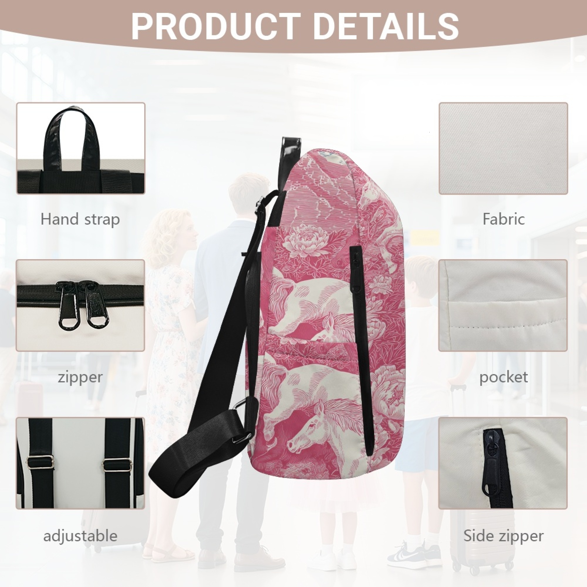 Custom H Designer Fashion Anti Theft Backpack Luxury Horse Pattern Unisex Full Print Backpack Laptop Bag Travel Bag H37