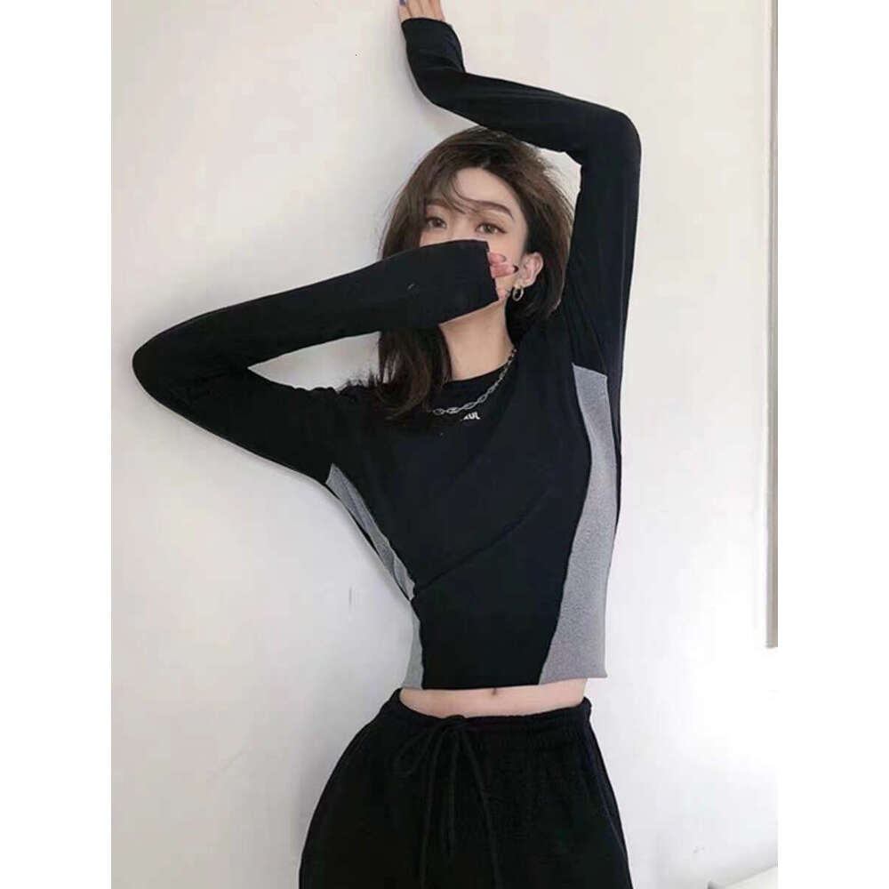 Sweet and Spicy Short T-Shirt Base Shirt for Women Early Autumn Slim Fit Inner Wear Dance Costume Jazz Top Unique Design