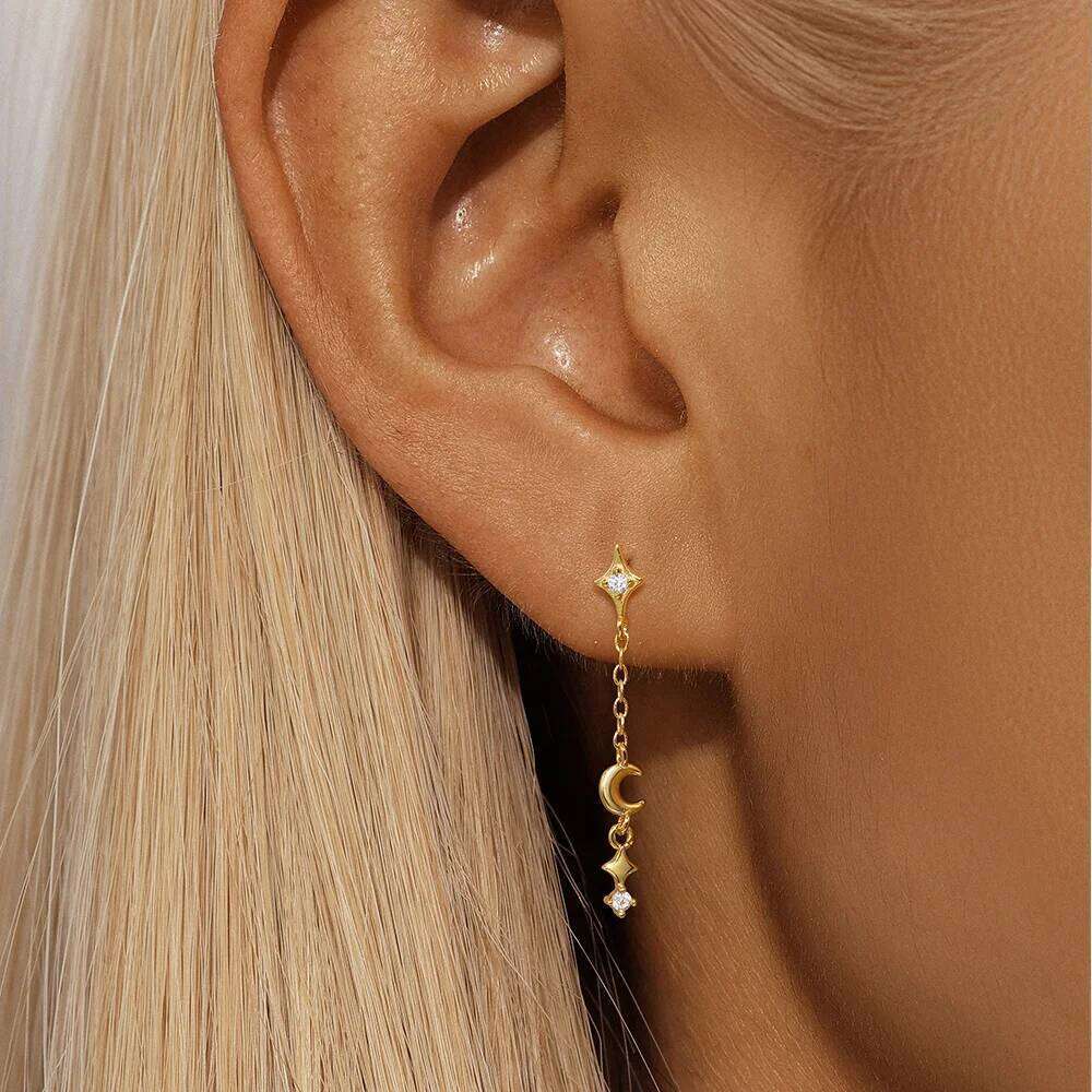 Aide 925 Sterling Silver Full Dainty Piercing Lobe Stud for Women Helix Flat Earring Ear Bone Studs Fine Jewelry