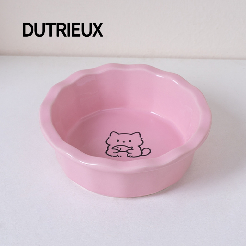 H2086 High-quality ceramic pet bowl - with silicone mat for non-slip and easy cleaning