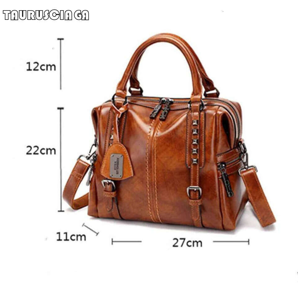 TAURUSCIAGA Women rivet Shoulder Messenger Bag Luxury Handbags Leather Crossbody Ladies Hand Bags for Woman Bolsa Feminina