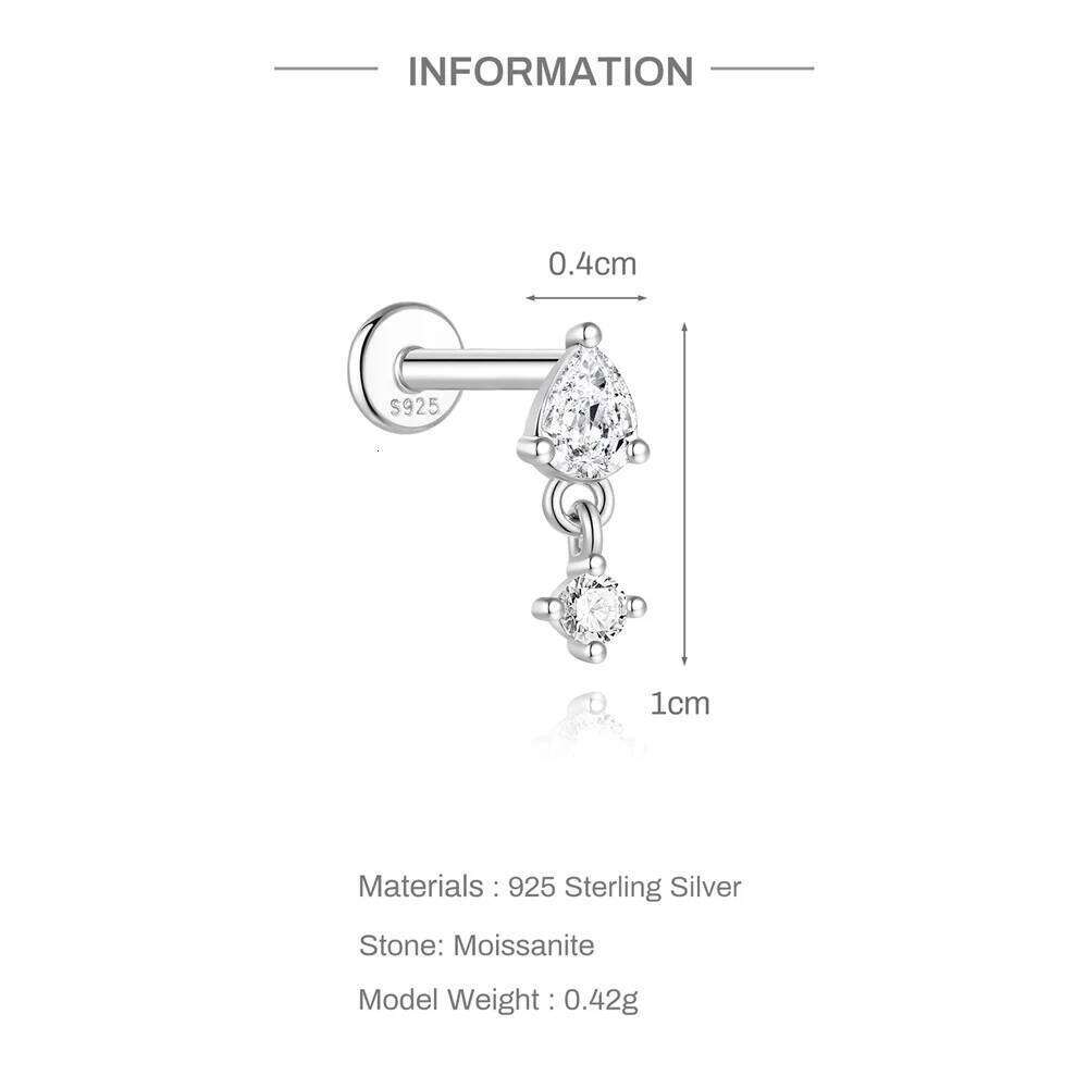 Aide Daily Wear Moissanite Earrings Women Diamond 925 Sterling Silver Birthday Screw Back Studs Graduation Gift For Her