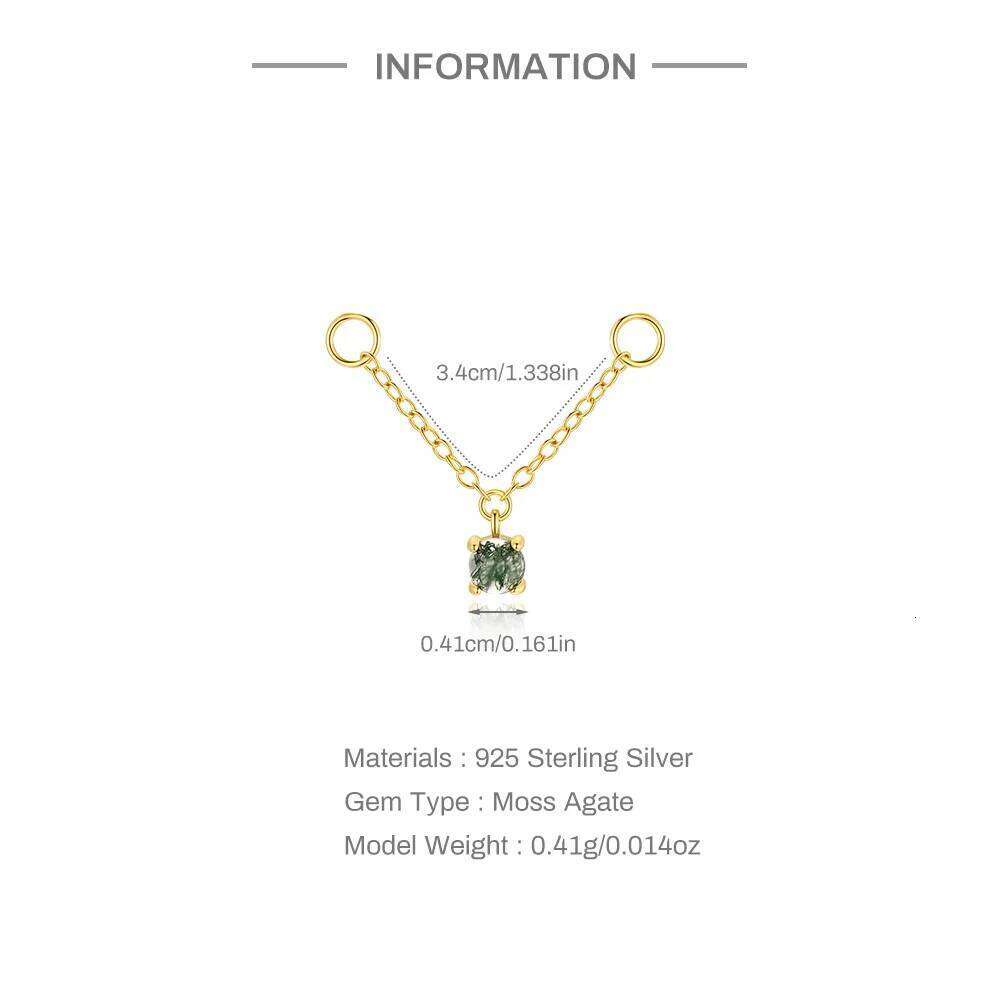 Aide 925 Sterling Silver Natural Green Agate Stud Earring Mini DIY New Design Round Daily Hypoallergenic Studs Jewelry For Women