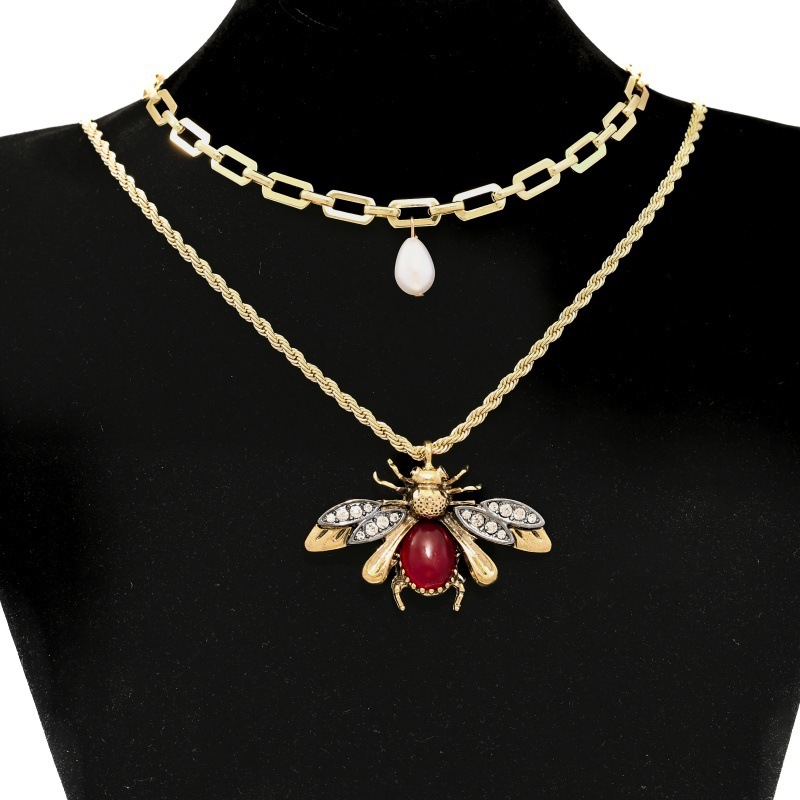 Luxury Brand Designer Jewelry European And American Hot Sale Personality Retro Insect Water Drop Animal Earrings Necklace Niche High-End Precision Ear