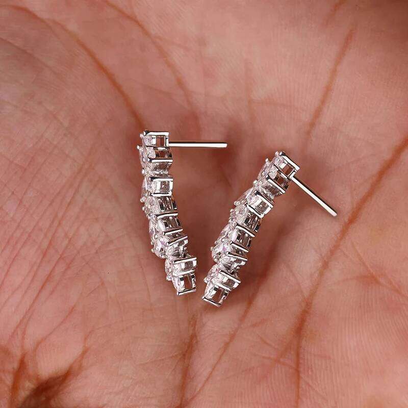Huitan Graceful Luxury Zirconia Pendant Earrings Bridal Wedding Accessories Delicate Female Silver Color Jewelry for Engagement