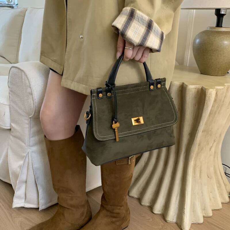 High Quality Top Handle Bags For Women Winter New Handbags Luxury Flap Shape PU Suede Shoulder Crossbody Bag JINXIANGGUO TOTE