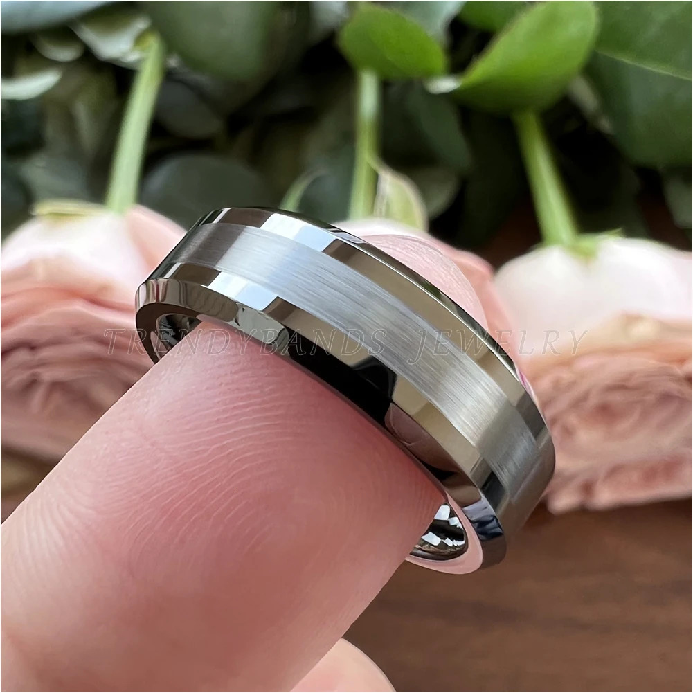 6mm 8mm Gunmetal Tungsten Carbide Wedding Band Engagement Ring for Men Women Fashion Jewelry Brushed Finish Comfort Fit 251230