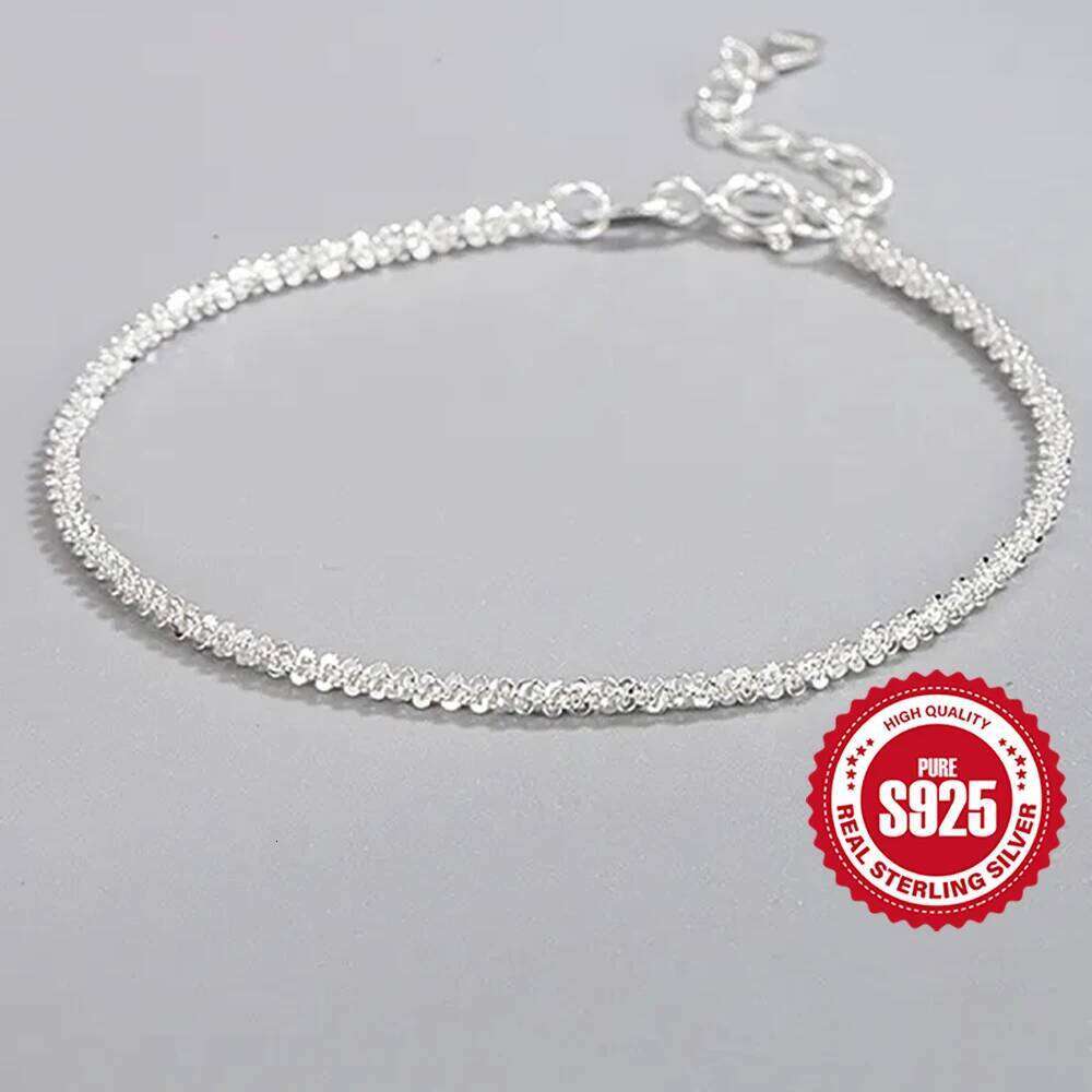 Aide 925 Sterling Silver Sparkling Lock Chain Bracelet For Women Luxury Minimalist Jewelry Adjustable 17+3cm Wedding Party Gift
