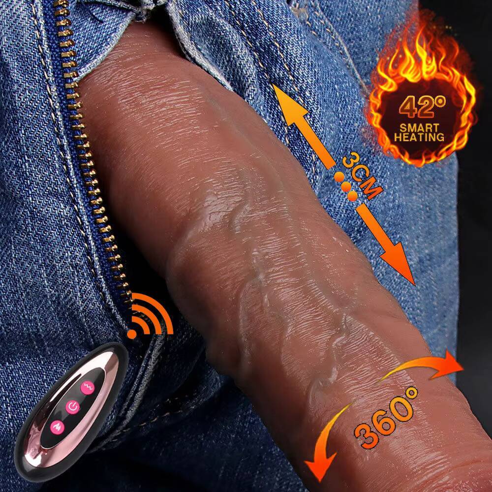 Realistic Vibrating Retractable Heated Dildo Adult Sex Toys Female Massage Thrusting Silicone Huge Realistic Dildo for Women