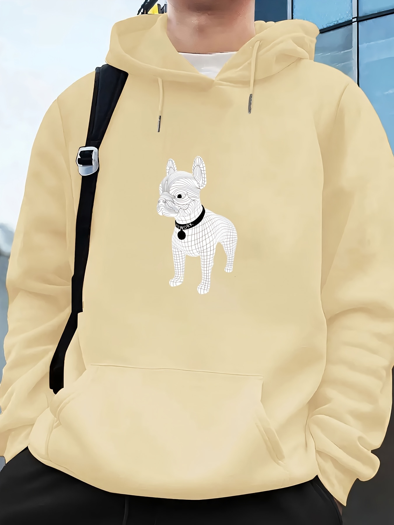 Men's Cozy & Stylish Hoodie Industrial TEC Print - Casual Long Sleeve Pullover with Kangaroo Pocket, Perfect for Fall/Winter