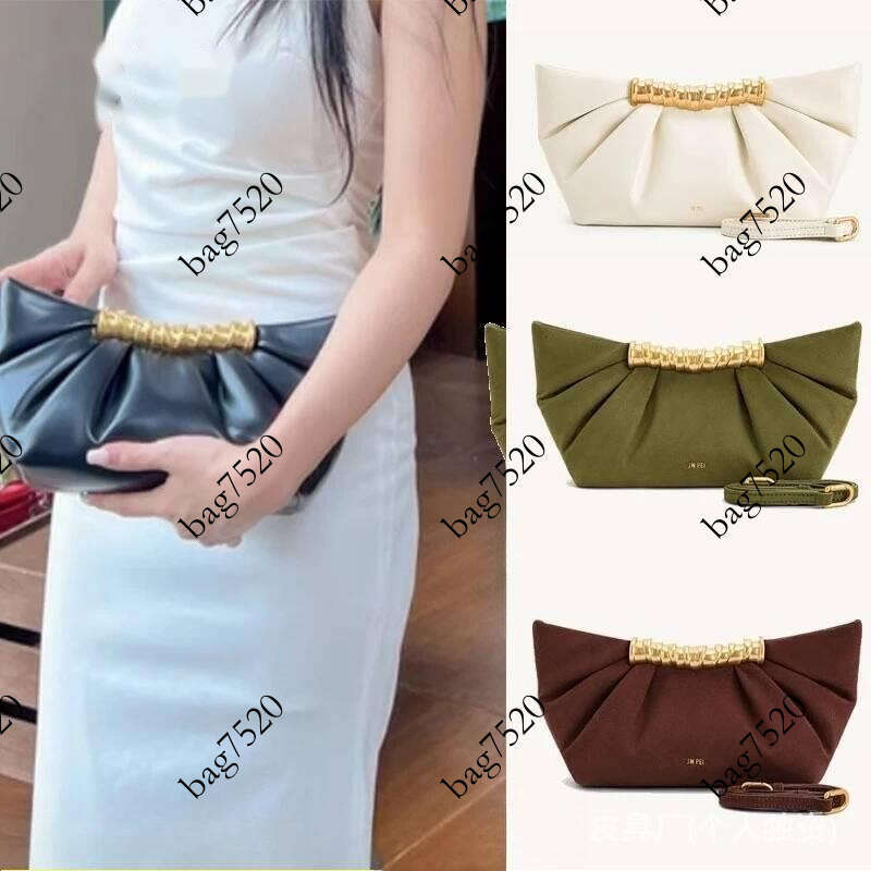 Pleated Clutch, Metallic, Fashionable, High-end, New Style, Suitable for Evening Events Pingshuo