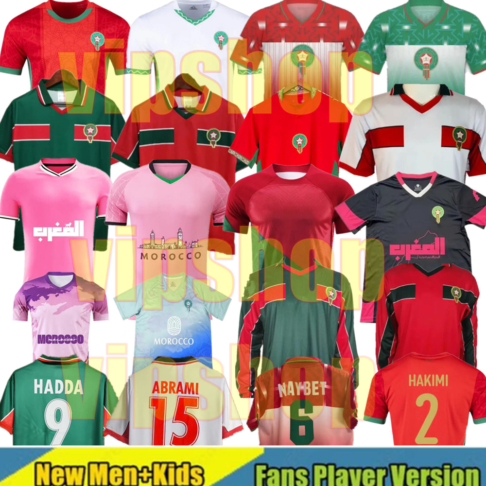 25 26 27 Morocco Mens Soccer Jerseys HAKIMI HAKIMI National Team ABRAMI NAYBET HADDA 1994 1998 Retro Morocco Home 3rd Football Shirts Long Sleeve Vintage Uniforms