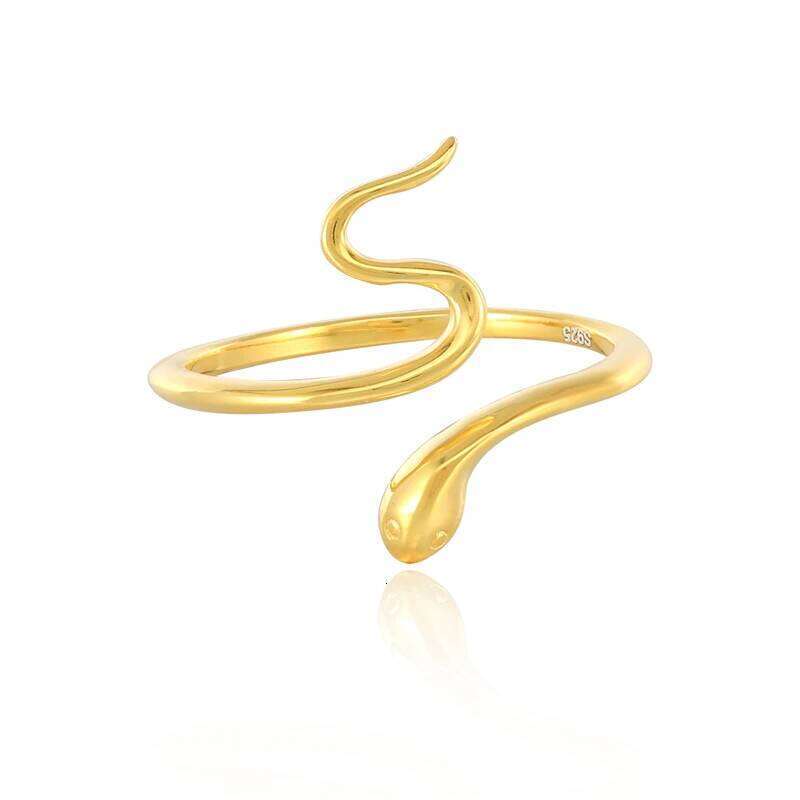 Aide 100% Real Gold 9K 14K Snake Fine Opening Finger Ring For Women Girl Wedding Xmas Party Gifts Jewelry