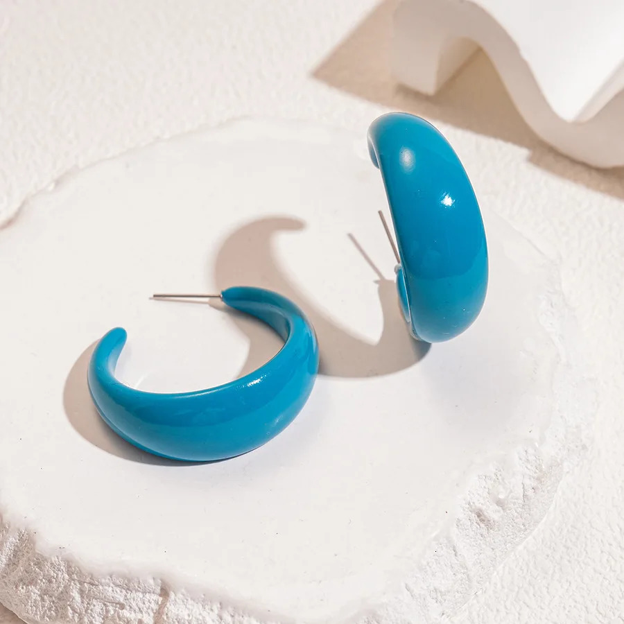 Fashionable Acrylic C-shaped Large Circle Earrings Elegant and Feminine Personality Simple Jewelry Accessories Wholesale 251230