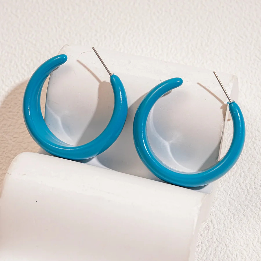 Fashionable Acrylic C-shaped Large Circle Earrings Elegant and Feminine Personality Simple Jewelry Accessories Wholesale 251230