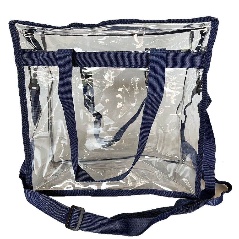 Wholesale Single Stadium Approved Transparent Handbag Zipper Crossbody Bag With Adjustable Shoulder Strap