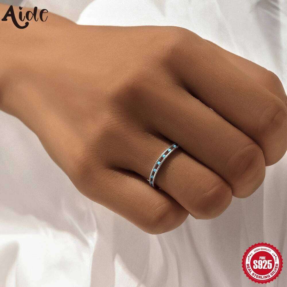 Aide 925 Sterling Retro Style Zircon Sparkling Silver Color Handmake Rings For Women Fine Jewelry Anniversary Gifts