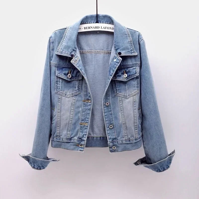 Women Denim Cost Hooded Single Breasted Button Jackets Patchwork Outerwear Cardigan Pockets High Street Warm Solid Slim Fit 251231