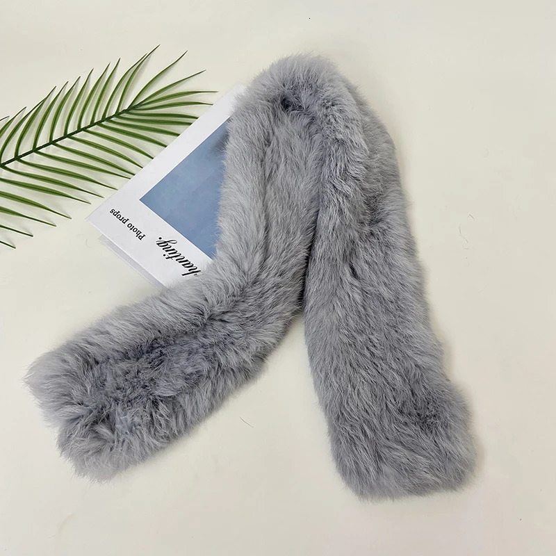 Winter Warm Real Rabbit Fur Scarf for Women Outdoor Neck Warmer Real Fur Shawls 251225