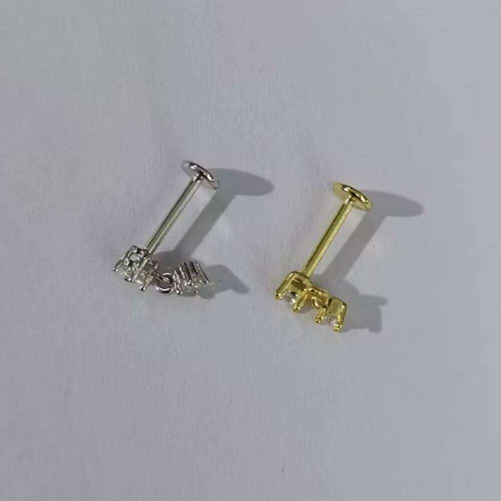 Aide 1PC Ins Simple Flat Head Pierced Stud Women 925 Sterling Silver 4 Colors Zircon Marquise Earring Party Gift Jewelry