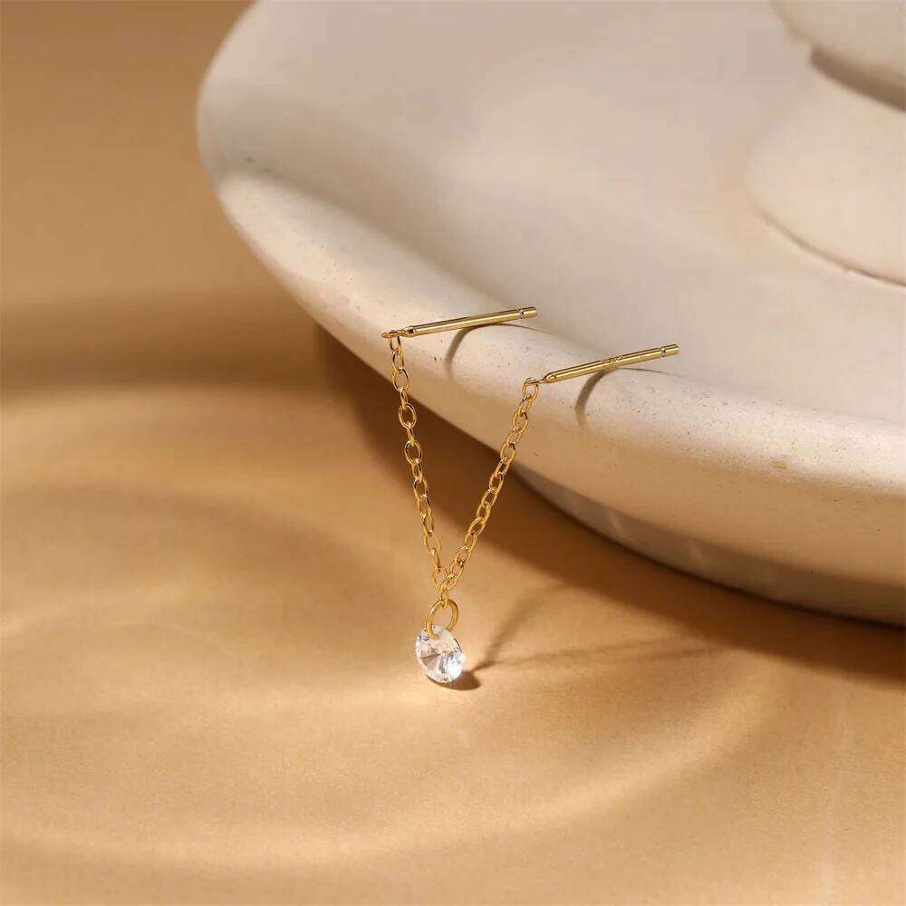 Aide S925 Sterling Silver Zircon Flat Spiral Piercing Earrings Minimalist Crystal Cartilage Ear Studs for Women Fashion Jewelry