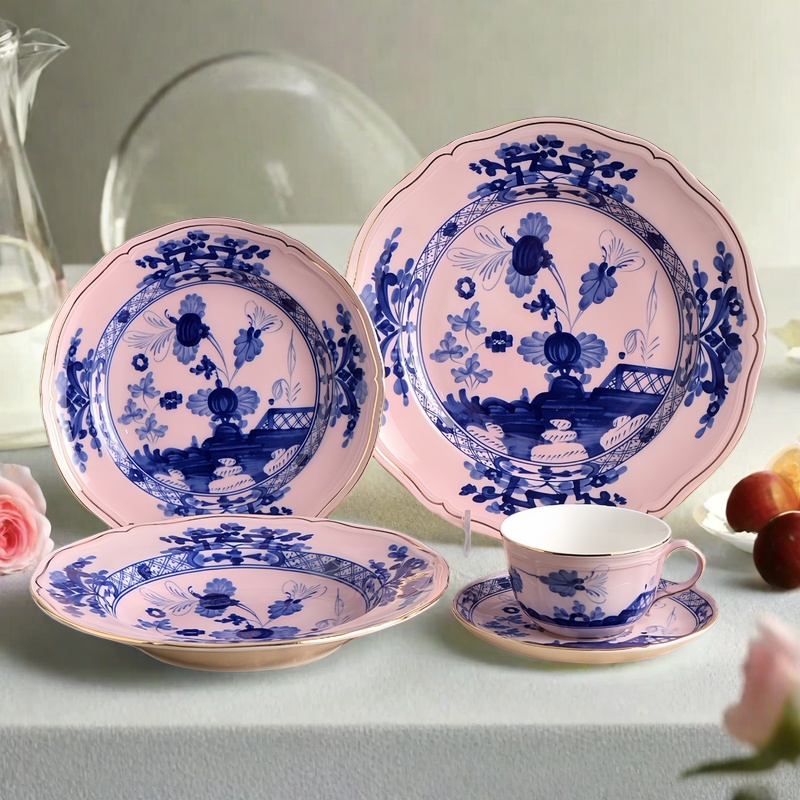 20+25cm 8+10 Inch 2pcs A Set Bone China Tableware Dish Plate