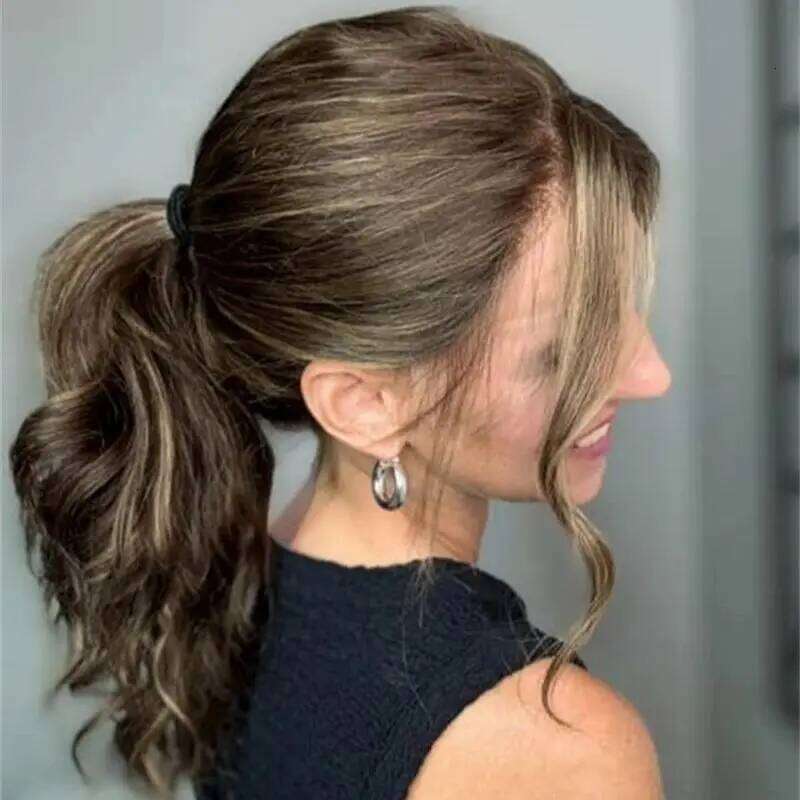 13x4 Ombre Brown Blonde Synthetic HD Lace Front Beautiful Woman Wig Body Wave Heat Resistant Fiber Daily Party Cosplay Wigs