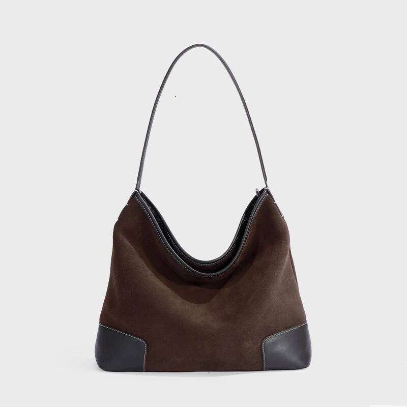 Suede Women's Tote New Niche Design Winter Large Capacity Frosted Cowhide Vintage Armpit Single-Shoulder Crossbody Bag Suotong251222