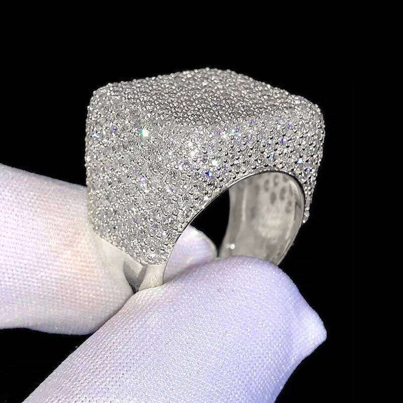 Huitan Geometric Square Shaped Cubic Zirconia Women Rings for Wedding Engagement Band Accessories Sparkling Trendy Jewelry