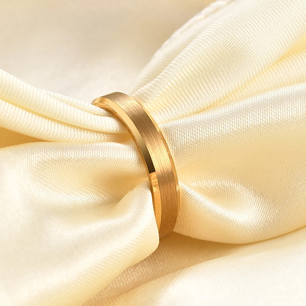 4/6/8mm Tungsten Steel Brushed Ring Stainless Steel Couple Versatile fashion Ring for Women Men Wedding Party Gift Jewelry 251230