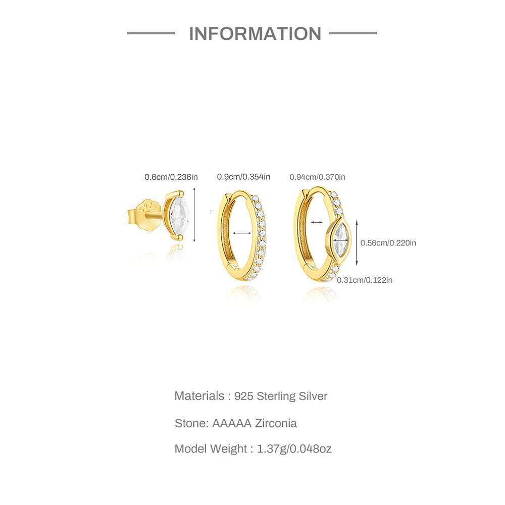 Aide 925 Sterling Silver 3/4/5 Pieces Set European And American DIY Mini Pentagram Starry Face Stud Earring For Women Pearl Jewe