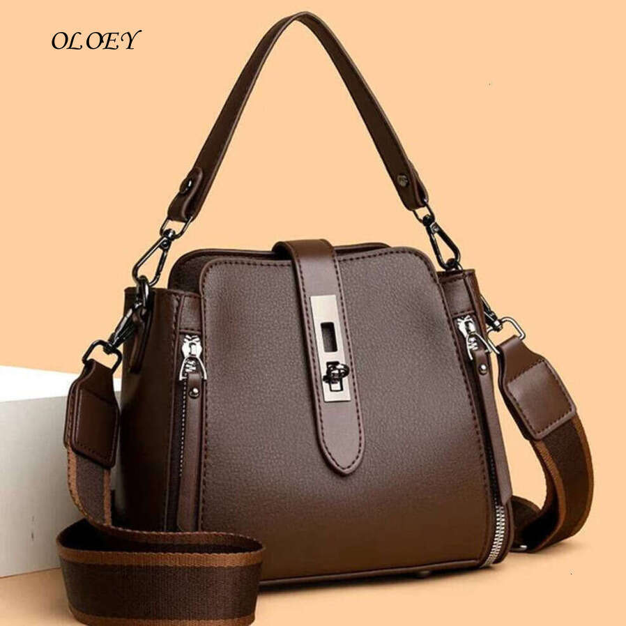 Oloey High Quality Leather Luxury Purses And Handbags Women Female Shoulder Crossbody Bags For Ladies 2024 Sac A Main Noble temperament bag
