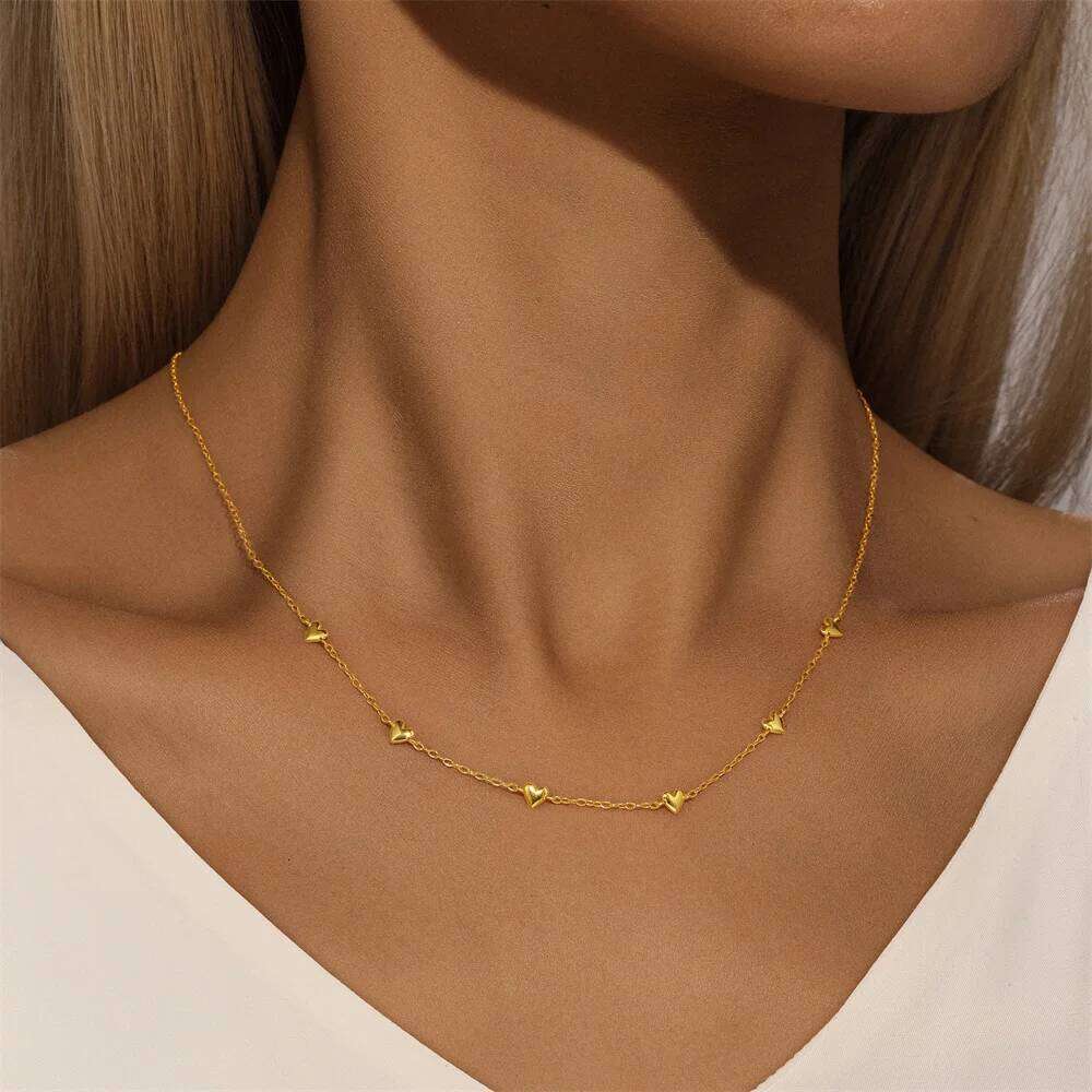 Aide 925 Sterling Silver Heart Charm Necklace Long Choker Luxury Party Anniversary Winter Christmas Jewelry For Women