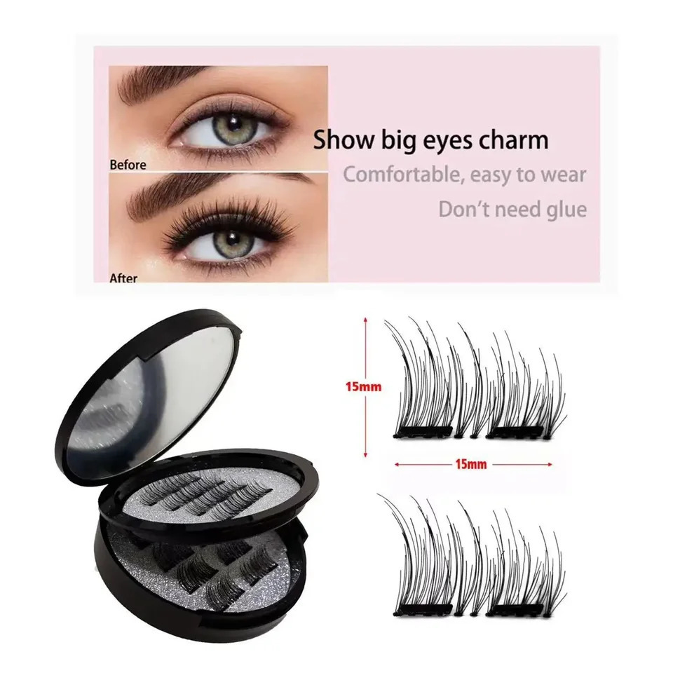 12pcs Magnetic False Eyelashes Magnetic Half Eyelashes Double Box With Mirror Applicater Reusable Beauty Eye Makeup Set 251231