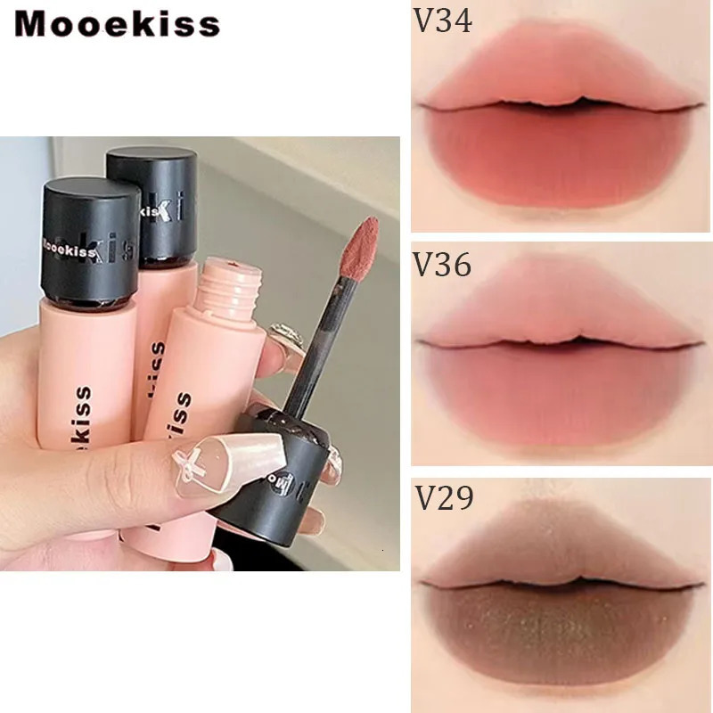 Mooekiss Velvet Lipmud Matte Green Shimmer Lipstick Long-lasting Non-stick Cup Lip Clay Chestnut Color Lip Makeup 251230