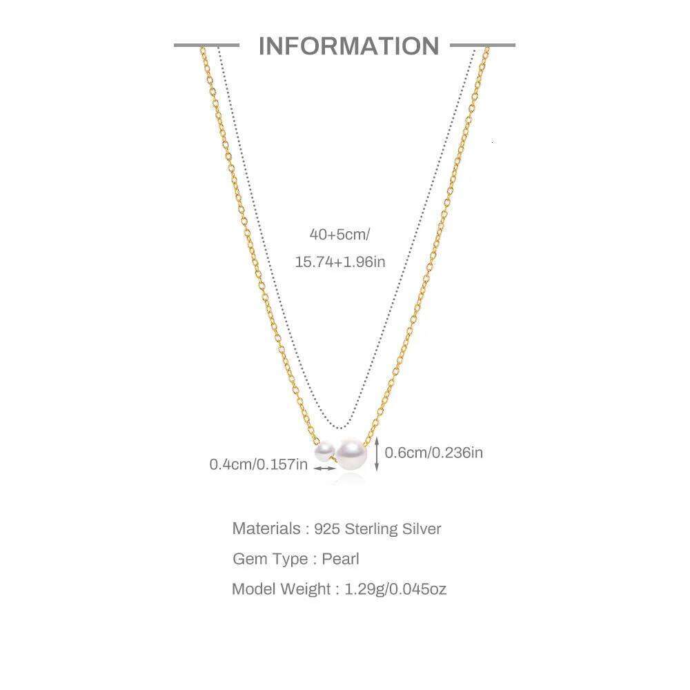 Aide 925 Sterling Silver Light Luxury 18k Gold Plating Shell Imitation Pearl Pendant Necklace Women Fashion Clavicle Chain Jewel