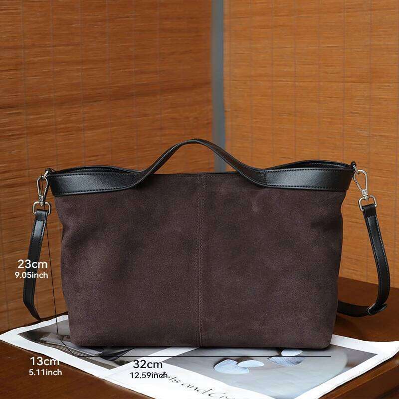 Autumn And Winter Women S Natural Suede Leather Bag Women S Luxury Bags Handbags Large Capacity Crossbody Shoulder Bags JINXIANGGUO TOTE