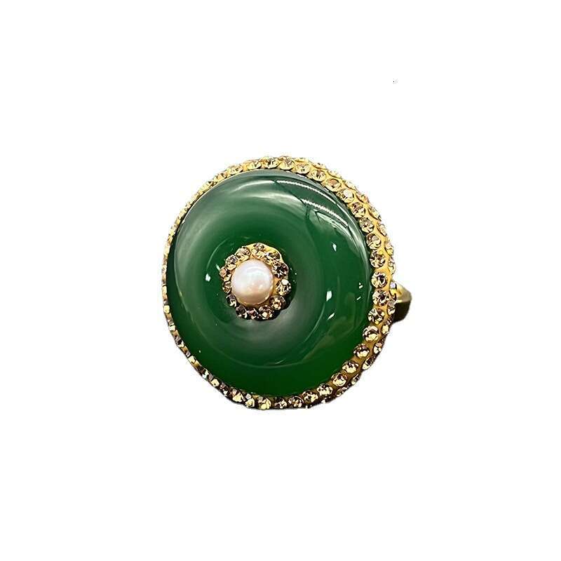 French Style Ring Vintage Fashion Women Rings Baroque Pearl Sparkling Stone Retro Medieval Open Ring Wholesale