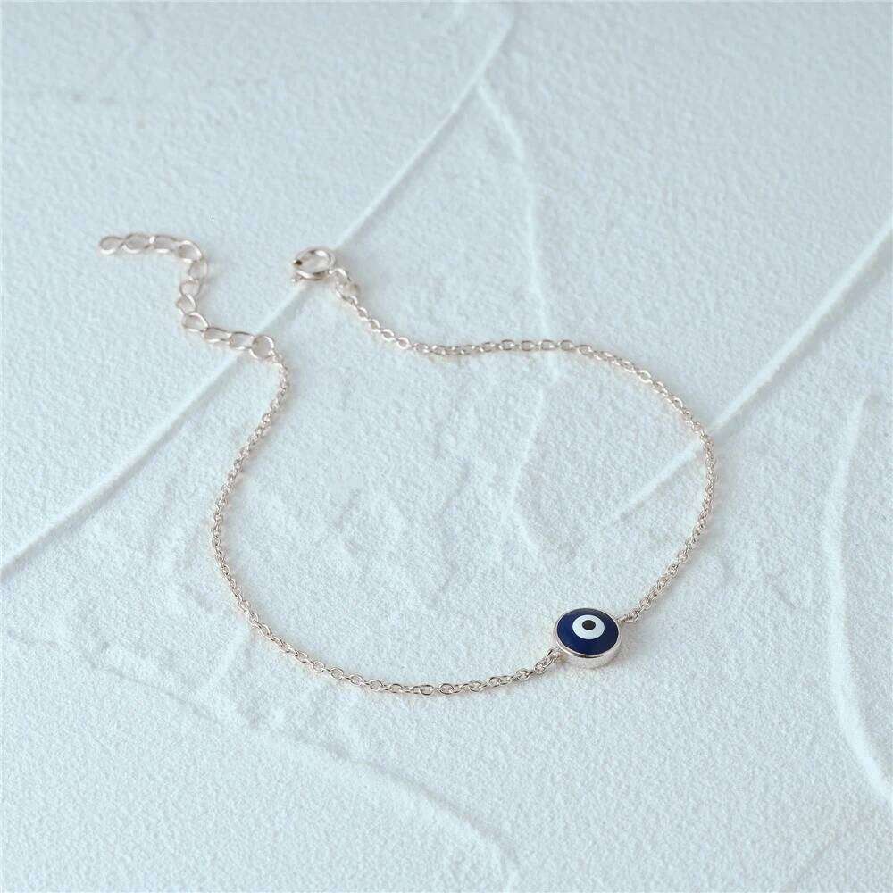 Aide 925 Sterling Silver Enamel Evil Eye Charm Bracelet For Women Minimalist Luxury Jewelry Adjustable Gold Chain Wedding Party