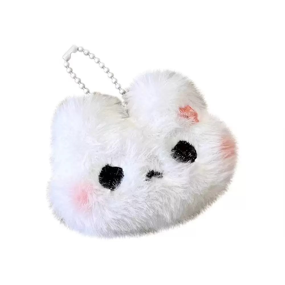 Cute Headphones Kitten Couple Keychain Mini Crying Cat Doll Plush Keyring Cartoon Bag Pendant Charms Backpack Decoration