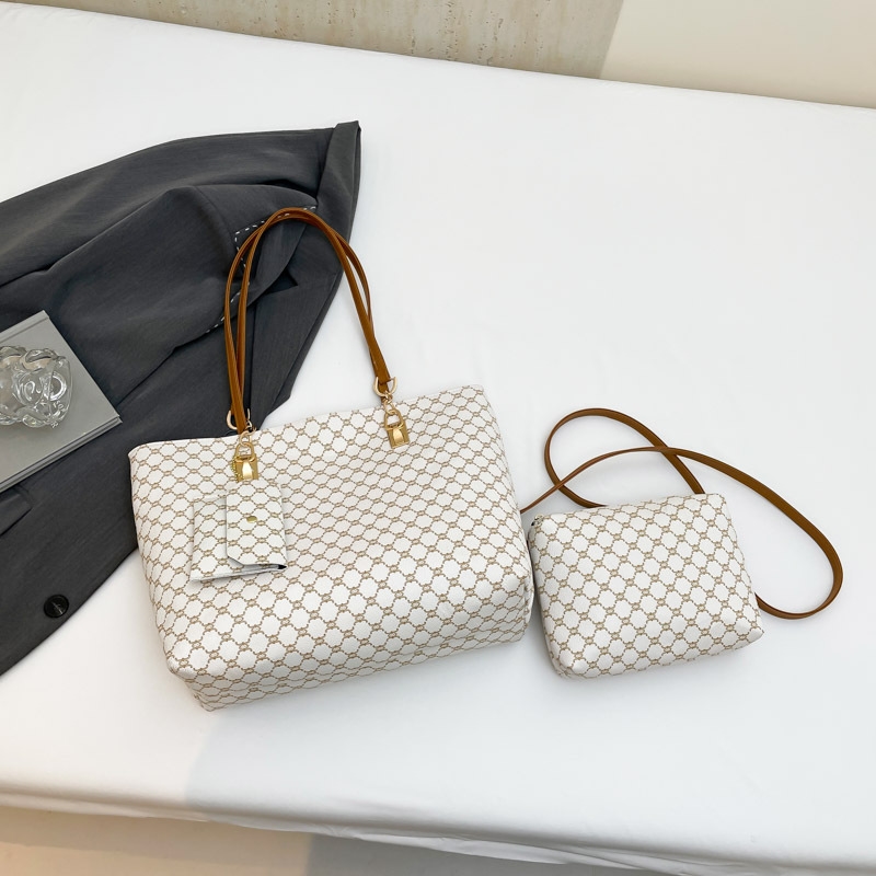 New Design bags, European and American new capacity, foreign trade single-shoulder bag, three-piece set, mother-and-child bag, commuter tote bag Free 