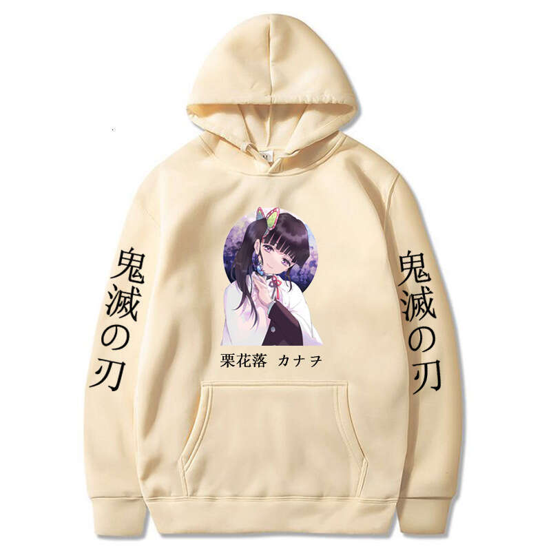 Pullover Hoodie Printed Sweatshirt Anime Demon Slayer Insect Pillar Merchandise Autumn Winter Fleece Hooded Sweatshirt Fashion Couple Style