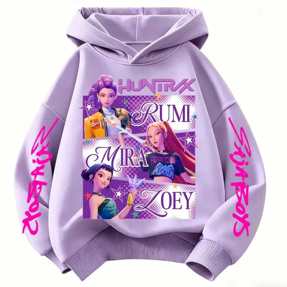 KPop Demon Hunters Huntrix Hoodie Kids Clothes Princess Girls Clothes Fashion Kids Clothes Spring and Autumn Sweatshirt Tops fo 251231