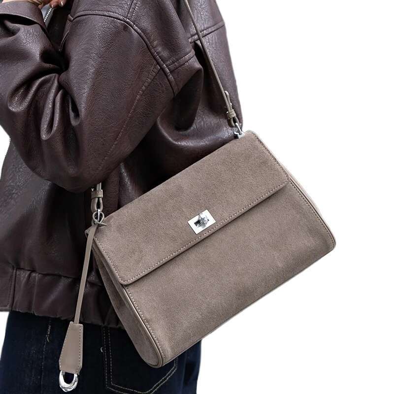 Autumn Winter Women S Suede Top Grain Leather Crossbody Handbag Luxury Shoulder Vintage Messenger Bag JINXIANGGUO TOTE