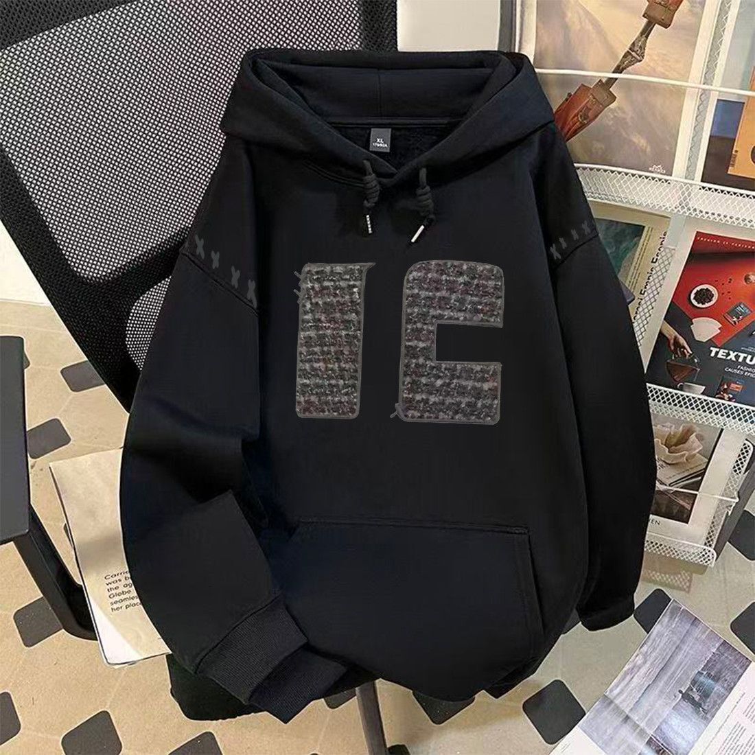 NASA American Style Heavyweight Fleece Hoodie Unisex Loose Fit Versatile Autumn Winter Couple Trendy Slimming Jacket Top